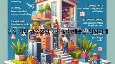 양양 서면 공수전리 이사청소: 새출발, 완벽하게!